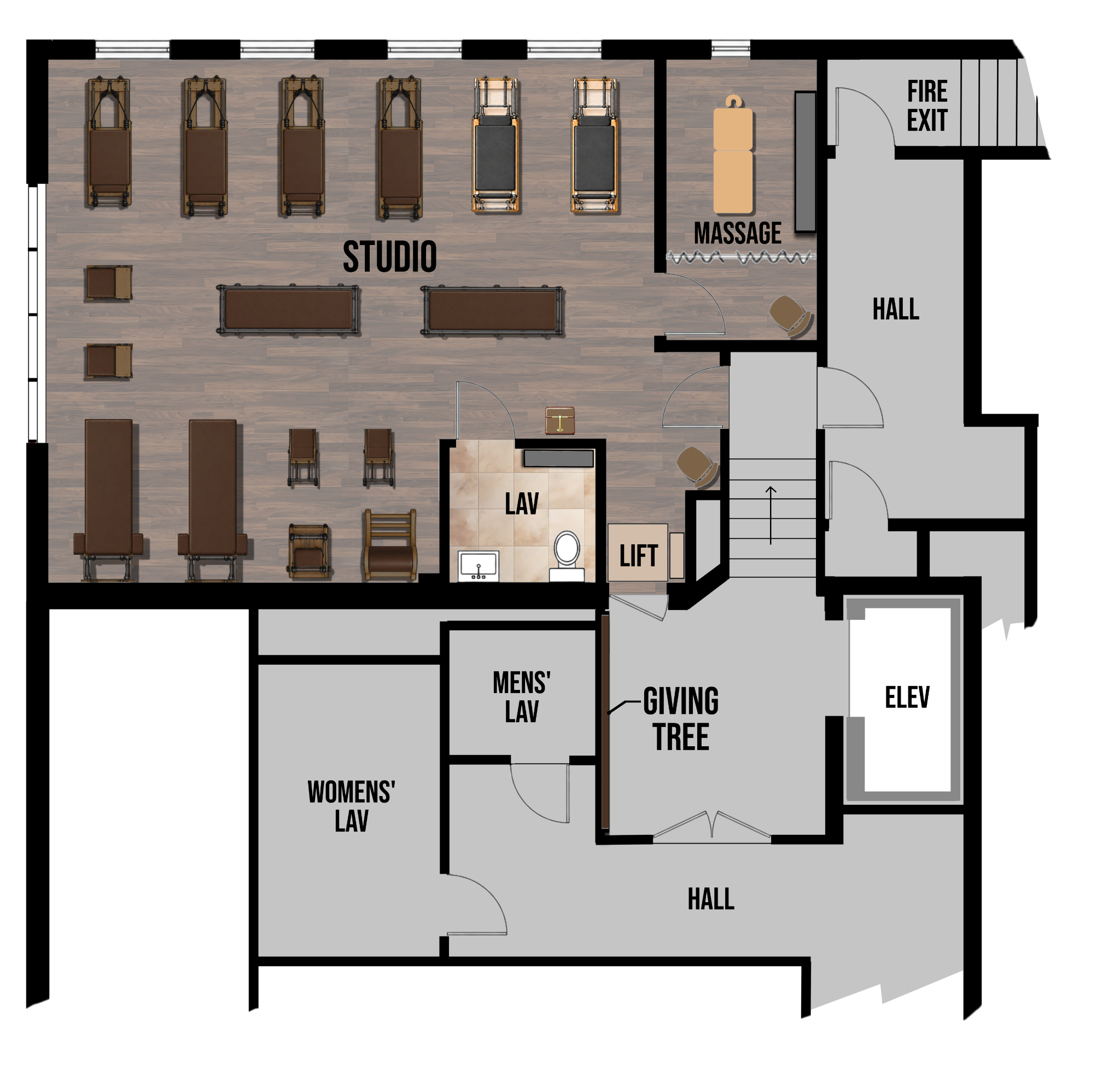 Proposed ALIGN studio layout with six reformers